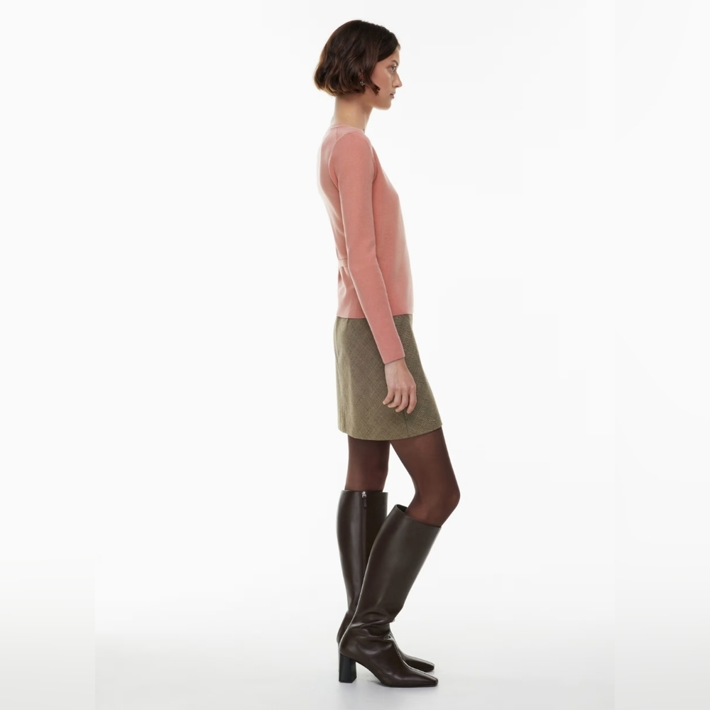 Aritzia Wilfred Vivian Wrap Stretch Sweater Cardigan Size 2XS conch pink - Picture 6 of 11